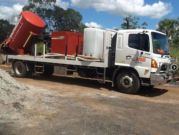 A vac truck parked and emptying in Rockhampton