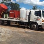 A parked vac truck onsite in Rockhampton