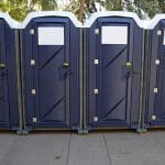 New clean portable toilets at an event in Rockhampton